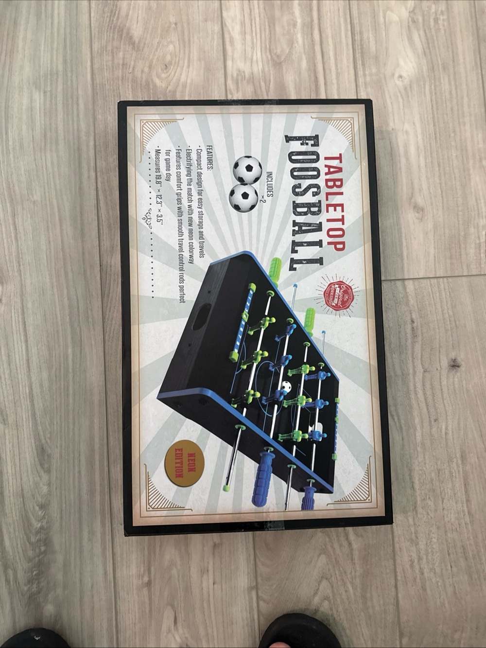 New Tabletop Foosball Game 20”X12” Neon Edition